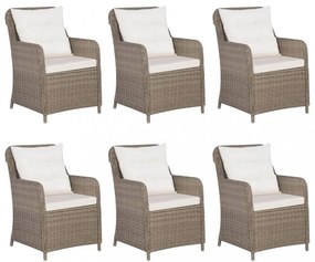 7 részes barna polyrattan kerti étkezőgarnitúra