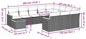 11 részes bézs polyrattan kerti ülőgarnitúra párnákkal