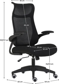 Irodai szék, fekete, SETON