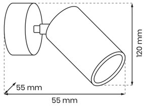 Fali spotlámpa HUDSON 1xGU10/8W/230V fehér