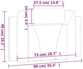 cappuccino színű műbőr fejtámla párna 90 cm