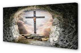 Canvas képek Cave fény kereszt Jézus 100x50 cm