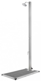 vidaXL rozsdamentes acél kerti zuhany szürke aljjal 220 cm