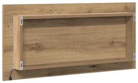 Fürdőszoba tükör szekrény LED világítással Mestergerenda tölgy 80x37 cm