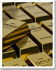 Poszterek keretben 40x50 Arany rúd arany 1000g