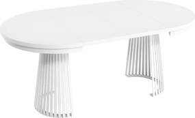 Kihúzható étkezőasztal, fehér, 100-140-180x76,6 cm, GERDONY