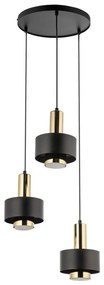 Csillár zsinóron RIF LUX 3xGX53/12W/230V átm. 38 cm fekete/arany