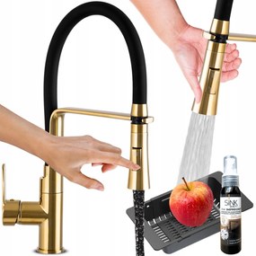 Arany Konyhai Csaptelep Rugalmas Kifolyócsővel Hajlékony mosogató csaptelep