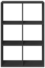 fekete szerelt fa térelválasztó könyvespolc 69,5x29x103,5 cm