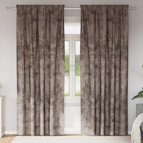 Velúr Függönyök 2 db Rúd Zsebbel Kávé 260x140 cm