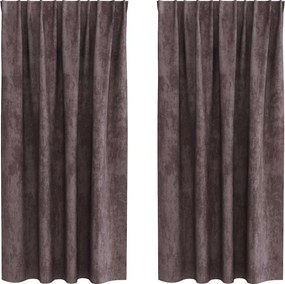 vidaXL Bársonyfüggönyök függönyökkel 2 pcs Barna 175 x 140 cm Bársony