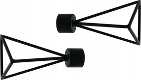 Geometric Végzáró szett, 2 db-os, karnisokhoz, 19 mm átmérőjű, Fekete
