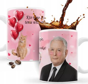 Elnöki Bögre ajándék nyomtatással Jaroslaw Kaczynski vicces Pis