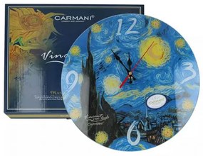 Van Gogh Csillagos éj üveg falióra - 30 cm - CARMANI