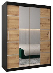Ruhásszekrény 150 cm Verika 4 150 (fekete + artisan tölgy). 1064280