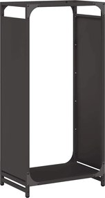 vidaXL fekete hidegen hengerelt acél tűzifatároló 44x28x90 cm