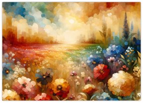 Üveg kép - Színes rét (70x50 cm)