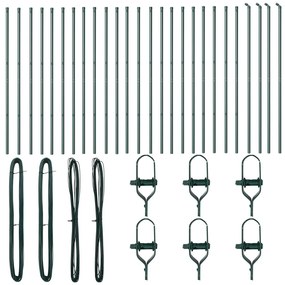 Kerítésoszlopok 26 db Zöld Ø32 mm 200 cm Galvanizált Acél