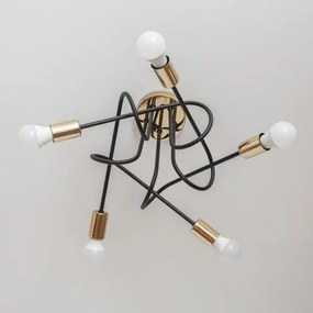 Felületre szerelhető csillár OXFORD 5xE27/15W/230V arany/fekete