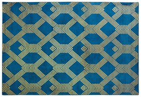 Kék és arany szőnyeg 160 x 230 cm VEKSE Beliani