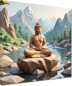 Vászonkép 70x70 Buddha origami