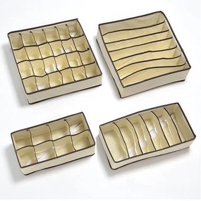 4 részes tárolódoboz szett-bézs