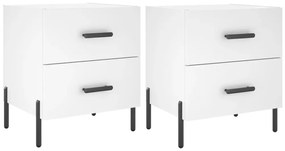 2 db fehér szerelt fa éjjeliszekrény 40 x 35 x 47,5 cm