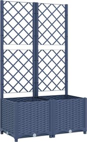 vidaXL kék-szürke kerti virágláda ráccsal 80 x 40 x 136 cm PP