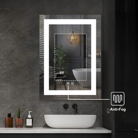 IREDA Fürdőszobatükör LED világítással 60 x 80 cm