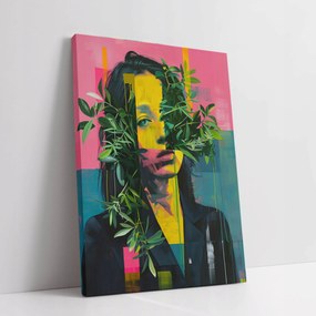 Vászonkép Nő növények absztrakt otthon nappali szoba 60x80