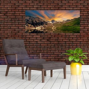 Kép - Visszaverődés a hegyi tóban (120x50 cm)