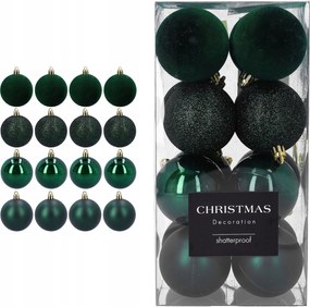 Karácsonyfa gömbök mix 4 minta zöld 6 cm szett 16 db matt fényes