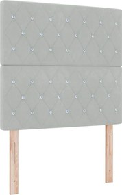 vidaXL LED Box Spring Ágy matracmal Világosszürke 120 x 200 cm szövet