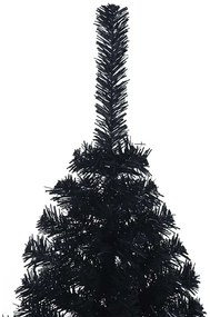 Mesterséges, előre világított karácsonyi fa Fekete 150 cm PVC