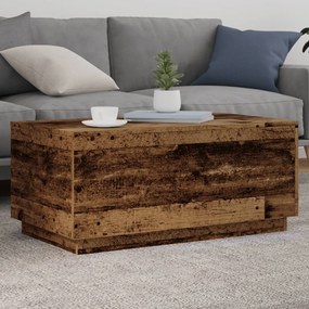 Antik fa színű dohányzóasztal LED-lámpákkal 90x50x40 cm