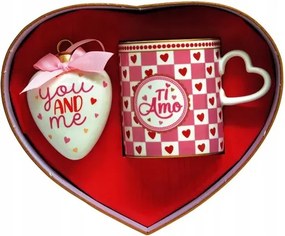 Bögre szett szív medál "You and Me" "Ti Amo" – Valentin napi ajándék