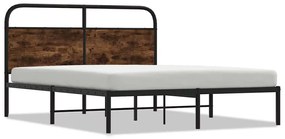 ágykeret matrac nélkül 150x200 cm füstölt tölgy fűrészelt fa