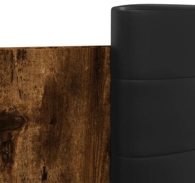 vidaXL füstös tölgy színű szerelt fa ágykeret fejtámlával 120x190 cm