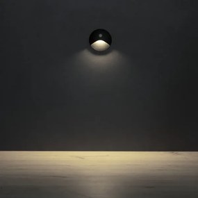 Kanlux 39136 - EXIN LED lépcsővilágító lámpatest érzékelővel, 2,5W/230V, 4000K, IP65, fekete, kerek