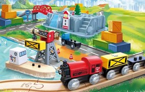 Hape Vonatpálya szett dobozban - Kikötő