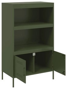 olívazöld acél magasszekrény 68 x 39 x 113 cm