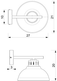 Felületre szerelhető csillár SVEN 1xE27/15W/230V fekete/arany