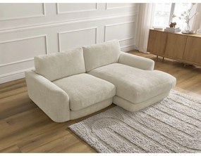 Bézs zsenília sarokkanapé (jobb oldali-heverő résszel) Leonore – Bobochic Paris