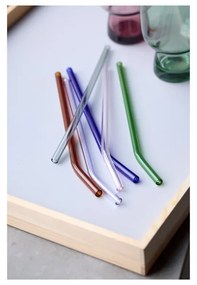 Üveg szívószál készlet tisztítókefével, 4 db-os – Lyngby Glas