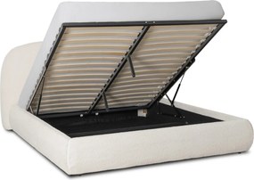 ROSSO ágy 160x200, krém boucle, ágyneműtartóval