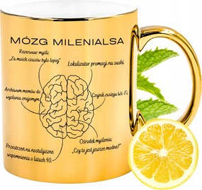 Arany csillogó Millenniumi Agy Bögre Ajándék Nyomtatott Fotóval