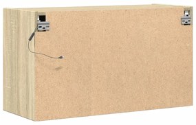 sonoma tölgy színű fali TV-szekrény LED-ekkel 80x31x45 cm