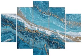 Kép - Világoskék márvány arannyal I. (150x105 cm)