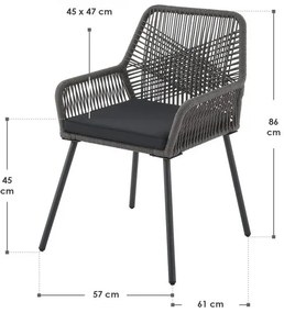 Juskys Kastos fém székek 2 db - szürke