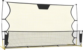 vidaXL fekete és sárga poliészter foci-visszapattanó háló 183x85x120cm